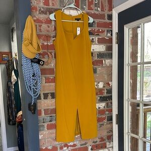 Banana Republic Mustard Yellow Midi Sheath Dress